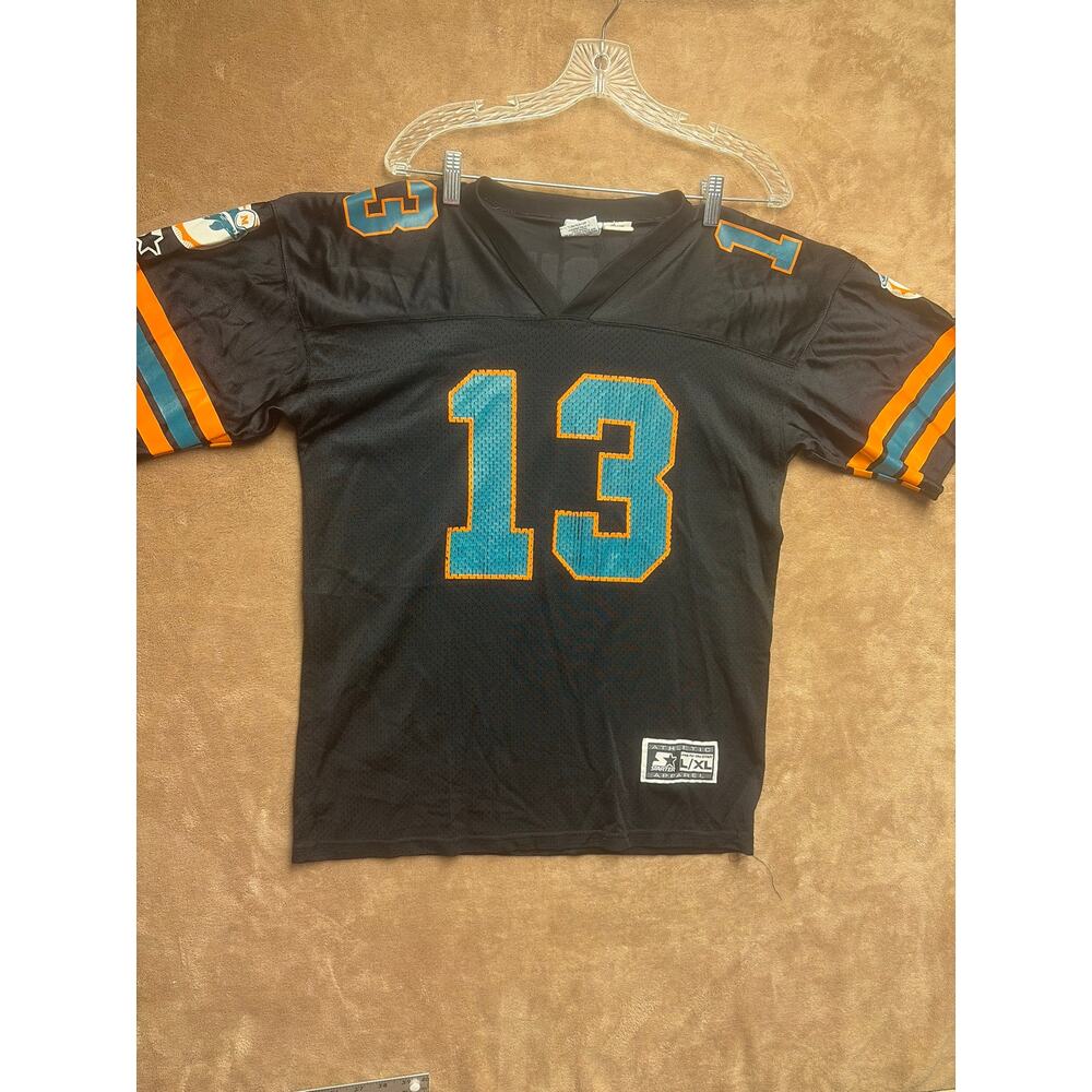 VGT 90s Starter Miami Dolphins Dan Marino 13 Black Fashion Jersey Mens L/XL